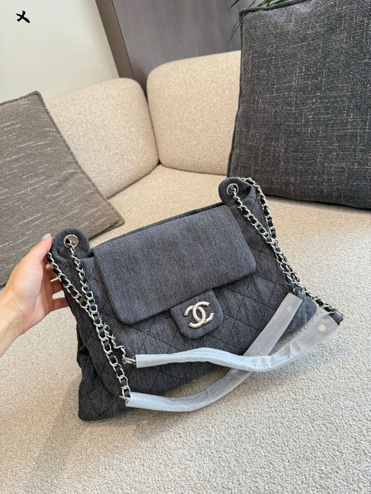 Denim Messenger Bag