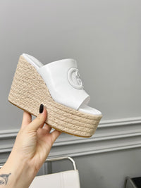 Leather Espadrille Wedges