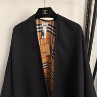 Reversible Check Wool Cape
