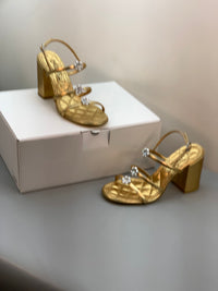Pearl Flower Heel Sandals