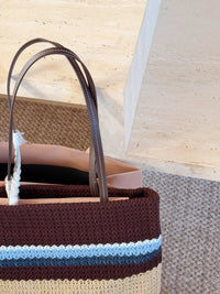 Logo Crochet Knit Tote Bag