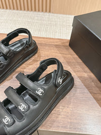 Lambskin Crystal Velcro Dad Sandals
