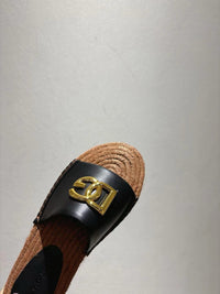 Nappa Leather Espadrille Sliders