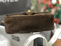 Suede Flap Bag