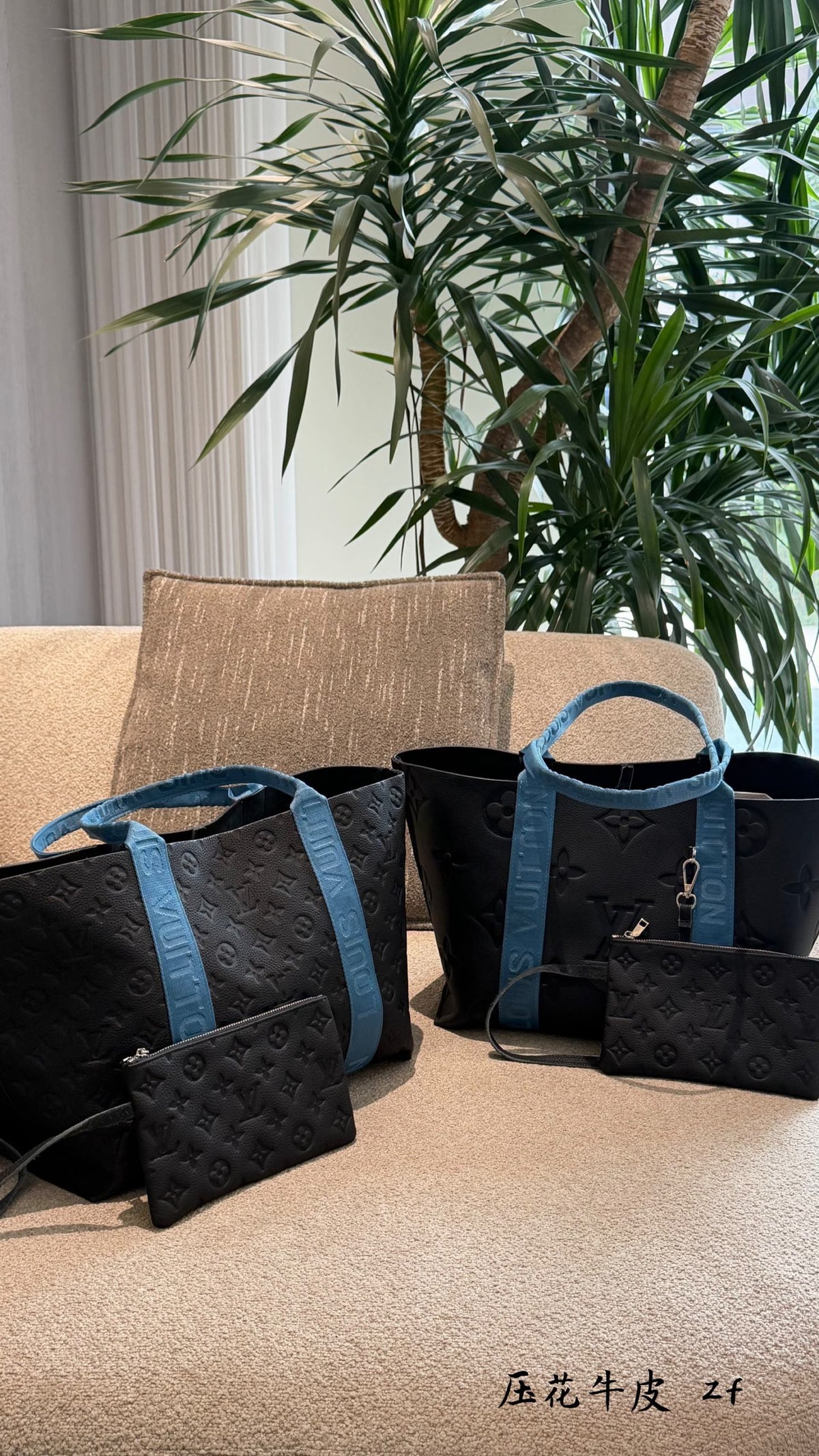 Embossed Monogram Tote Bag