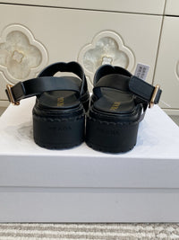 Leather Crossover Platform Sandals