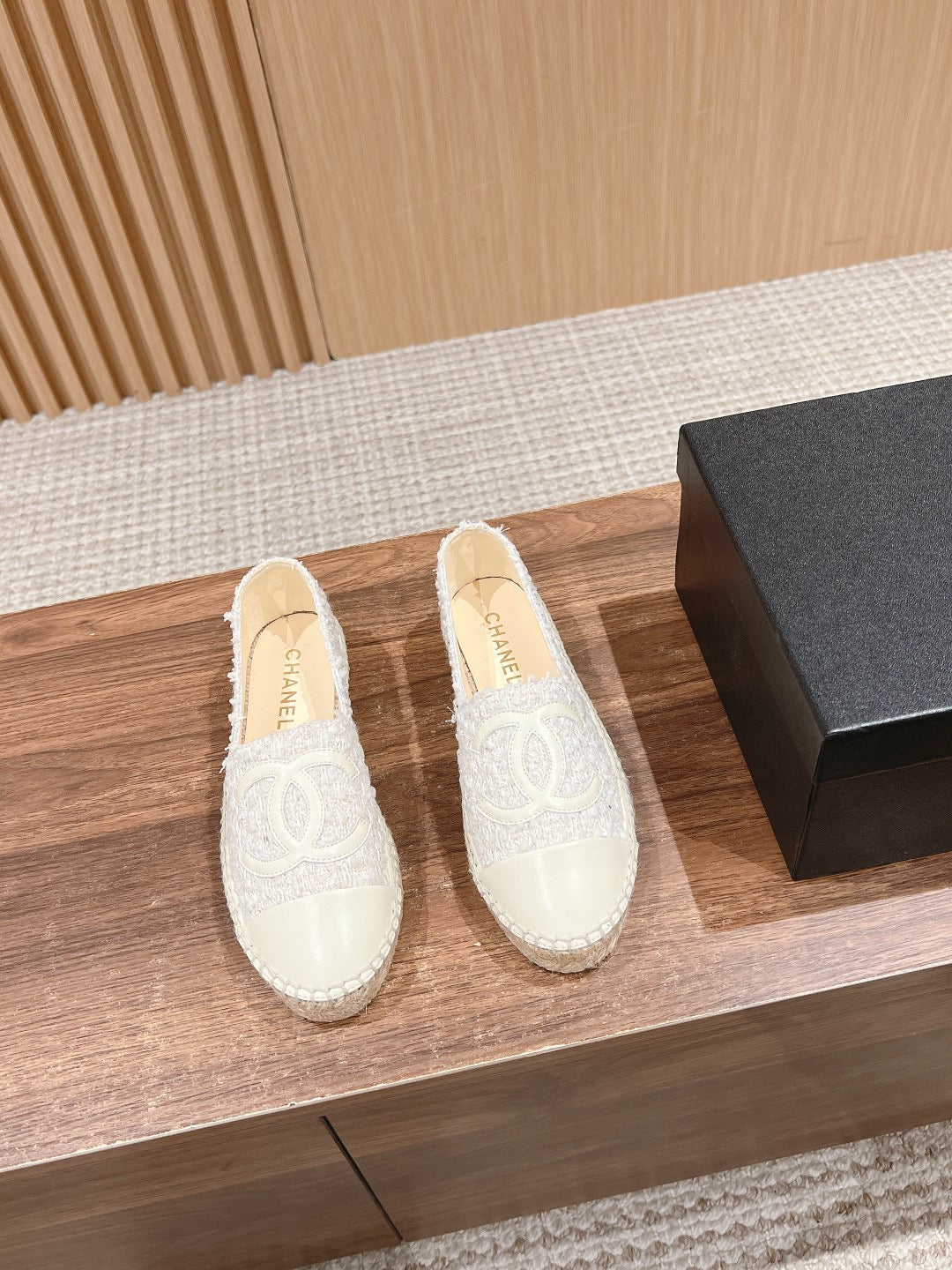 Tweed Leather Espadrilles