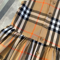 Vintage Check Sleeveless Collared Dress
