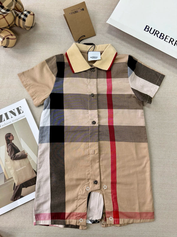 Check Collared Romper