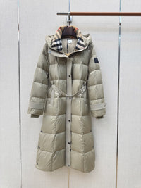 Long Hooded Down Coat