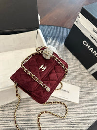 Velvet Mini Flap Bag