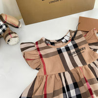 Vintage Check Flutter Dress