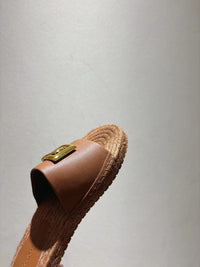 Nappa Leather Espadrille Sliders