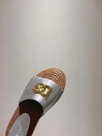 Nappa Leather Espadrille Sliders
