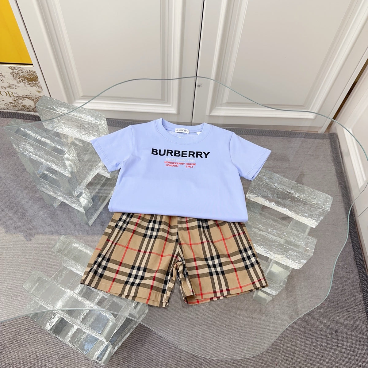 Check T-Shirt & Shorts Set