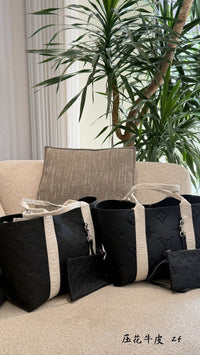 Embossed Monogram Tote Bag