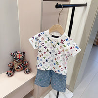 Multicolor Monogram Shorts Set