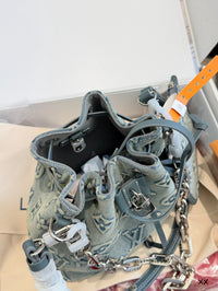 Monogram Denim Bucket Bag