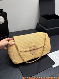 Madras Woven Top Handle Bag