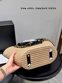 Straw Raffia Chain Tote Bag