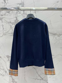 Vintage Check Cuff Wool Cardigan