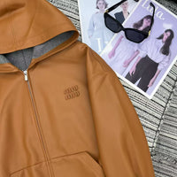 26S Nappa Leather Hoodie