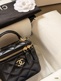 Mini Vanity Case with Top Handle  Lambskin