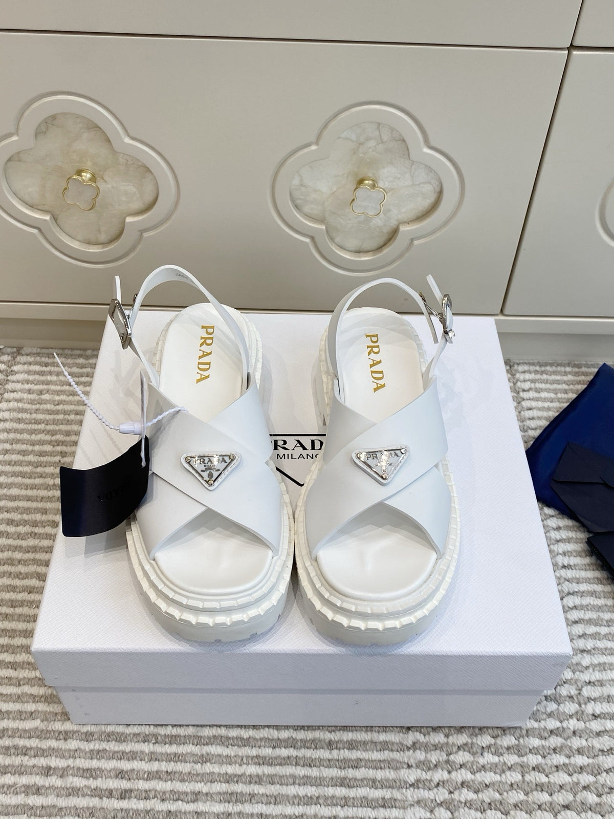 Crossover Platform Sandals