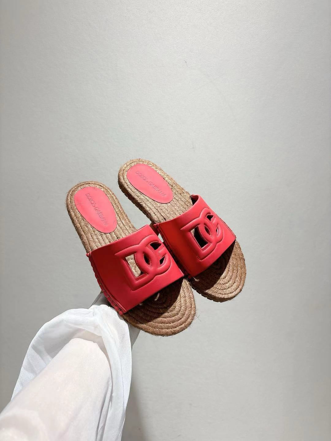 Nappa Leather Espadrille Sliders