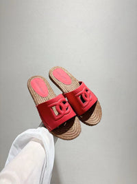 Nappa Leather Espadrille Sliders