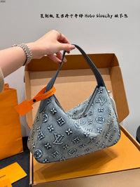 Denim Monogram Hobo Slouchy Bag