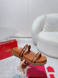 Garavani Rockstud Rope Flat Sandals