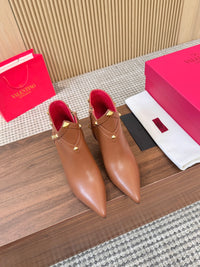Rockstud Leather Ankle Boots
