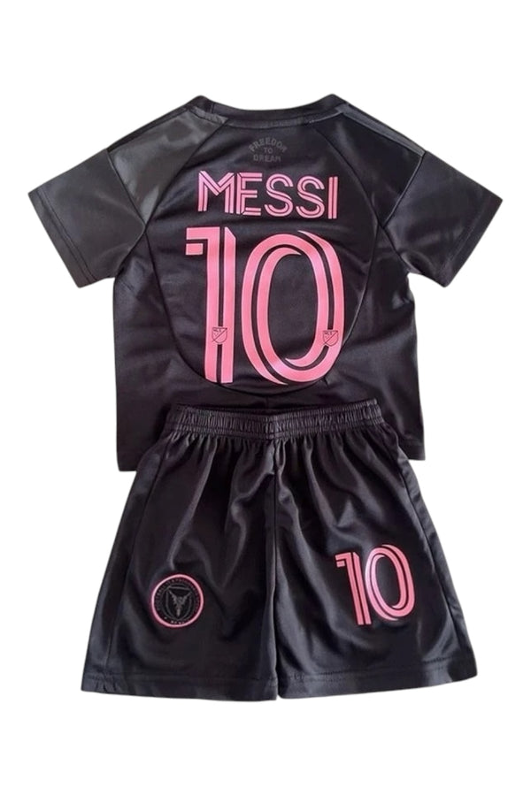 Messi #10 Black & Pink Kids Soccer Jersey Set