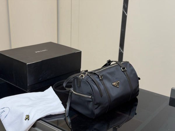 Re-Nylon and Saffiano Leather Duffel Bag