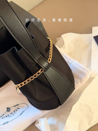 Black Mini Nylon Bucket Bag
