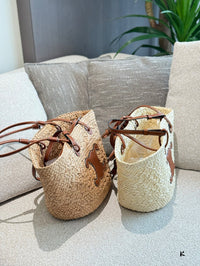 Triomphe Raffia Bucket Tote