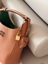 Camel Leather Shoulder Bag