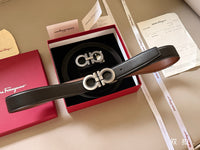Double Gancini Reversible Leather Belt