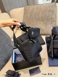 Re-Nylon and Saffiano Leather Shoulder Bag