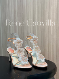 Caovilla Satin Floral Cleo Sandals