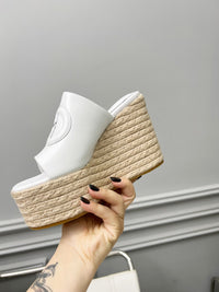 Leather Espadrille Wedges