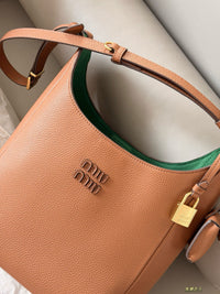 Camel Leather Shoulder Bag