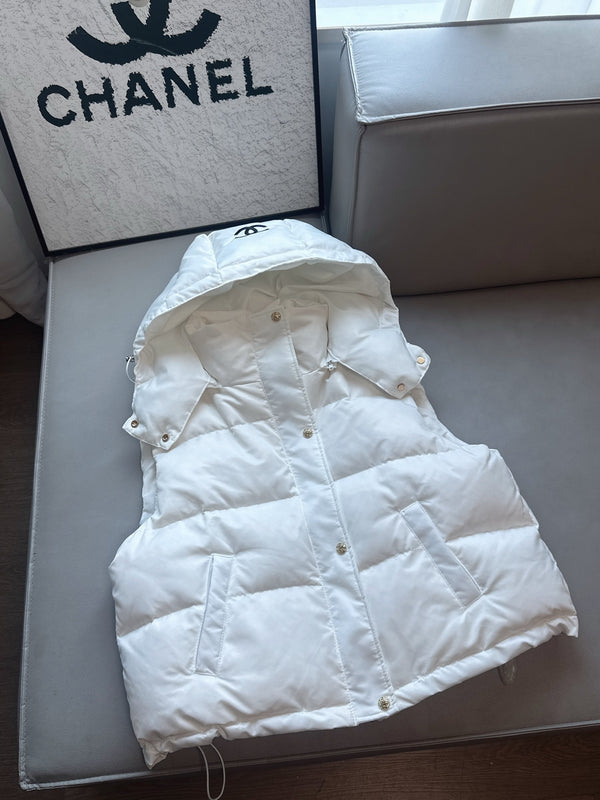 Logo Hooded Puffer Vest