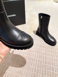 Calfskin Cap Toe Short Boots