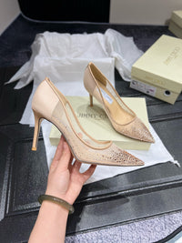 Love Embellished Mesh Pumps