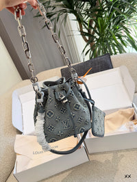 Monogram Denim Bucket Bag