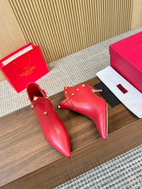 Rockstud Leather Ankle Boots