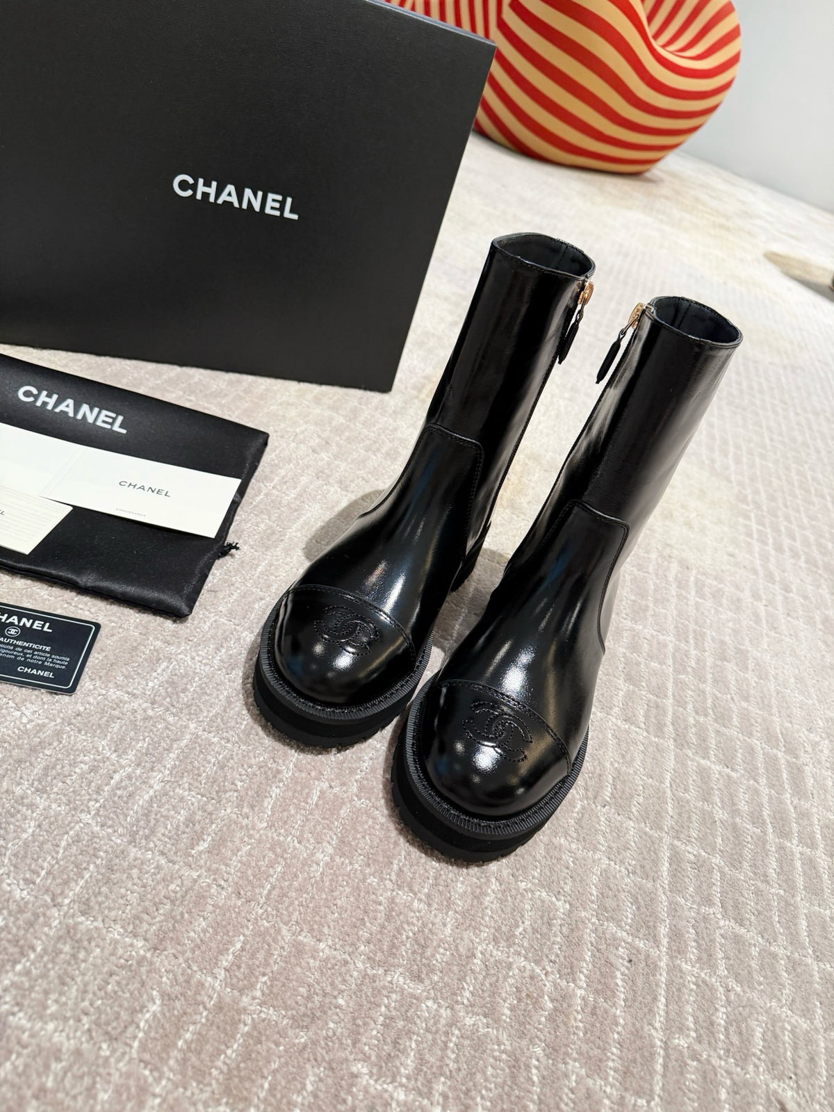 Calfskin Cap Toe Short Boots