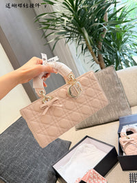 Lady Mini Bag in Cannage Lambskin Leather